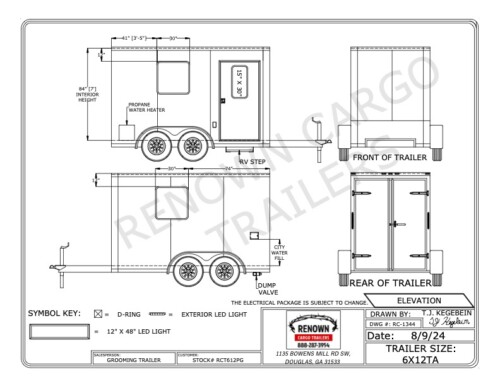 6 x 12  Grooming TRAILER FLOOR PLAN DESIGNS