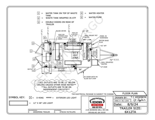 6 x 12  Grooming TRAILER FLOOR PLAN DESIGNS