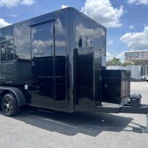 7 X 14 TA  BLACK BLACKOUT PET GROOMING TRAILER