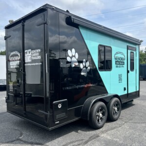 2025 SUPERZOO GROOMING TRAILER 7X16TA TURQUOISE BLACKOUT