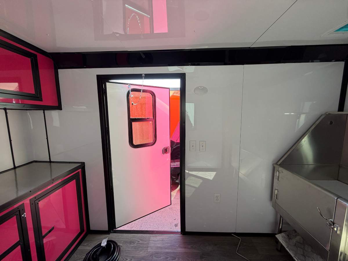 Hot Pink 7x14 Pet Grooming Trailer - Genesis Series - Image 12