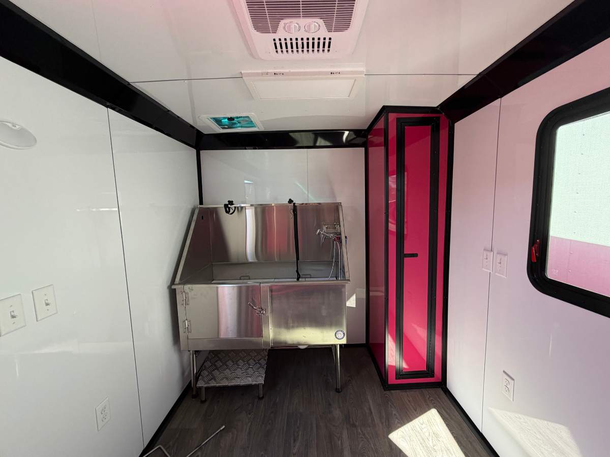 Hot Pink 7x14 Pet Grooming Trailer - Genesis Series - Image 14