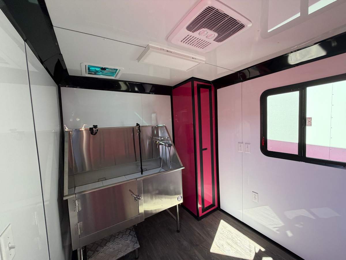 Hot Pink 7x14 Pet Grooming Trailer - Genesis Series - Image 6