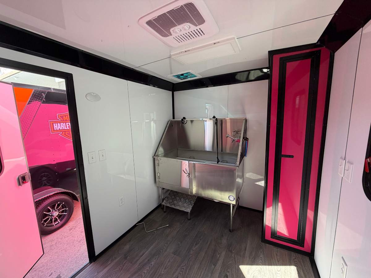 Hot Pink 7x14 Pet Grooming Trailer - Genesis Series - Image 7