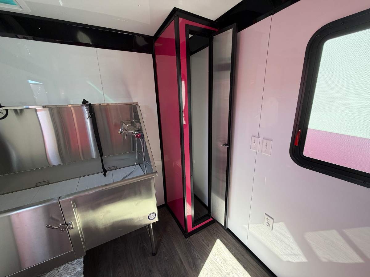 Hot Pink 7x14 Pet Grooming Trailer - Genesis Series - Image 9