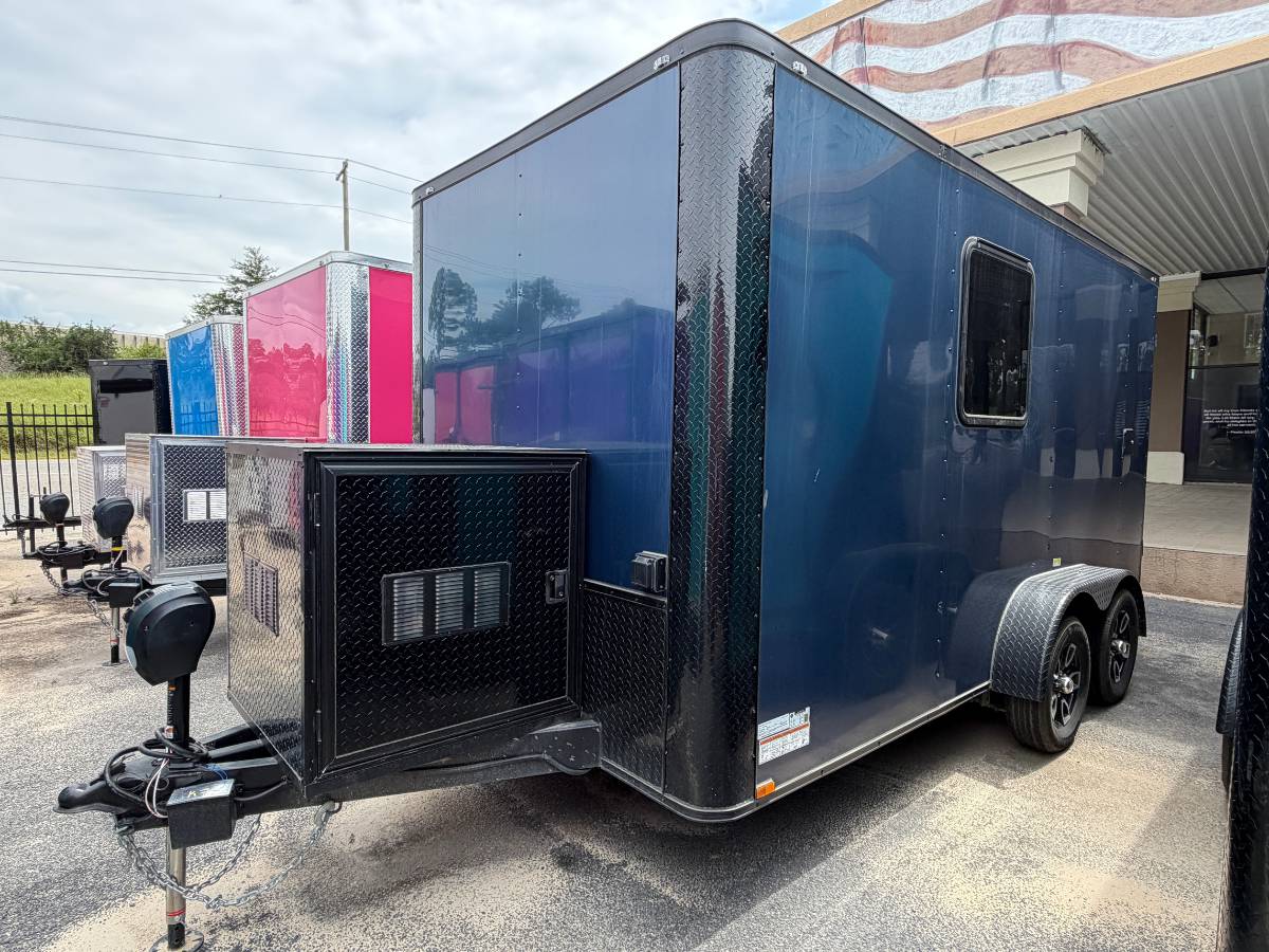 7x14 Pet Grooming Trailer - Genesis Series | Indigo Blue Blackout - Image 2