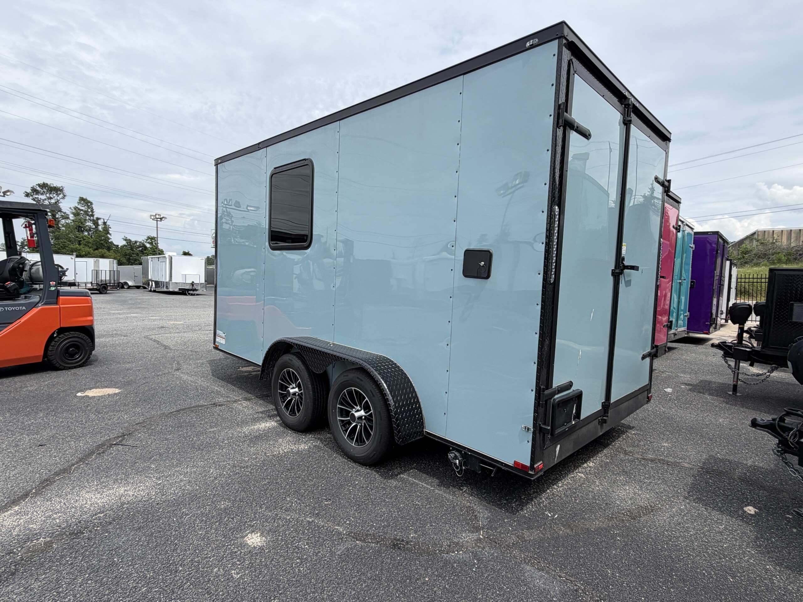 7x14 Pet Grooming Trailer - Genesis Series - Grey Blue Blackout - Image 6